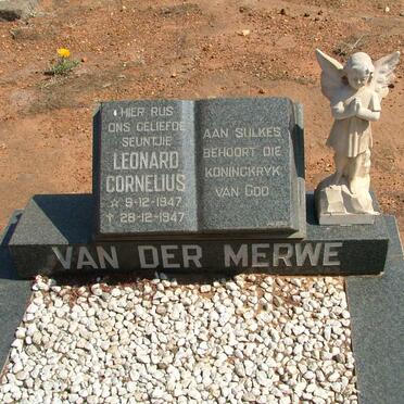 MERWE  Leonard Cornelius, van der 1947-1947