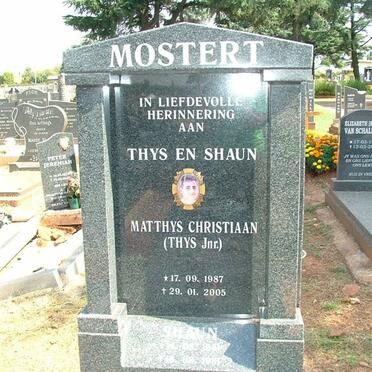 MOSTERT Matthys Christiaan 1987-2005 :: MOSTERT Shaun 1981-1981