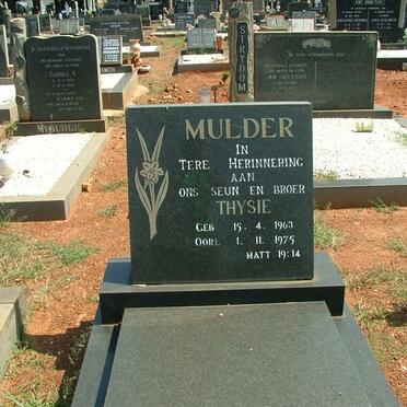 MULDER Thysie 1963-1975