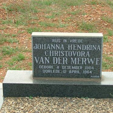 MERWE Johanna Hendrina Christovora, van der 1904-1964