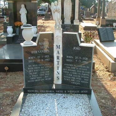 MARTINS Joao 1920-1994 &amp; Maria Sofia Fernandes 1921-1983