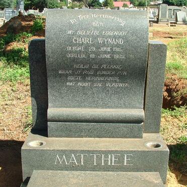 MATTHEE Charl Wynand 1915-1960