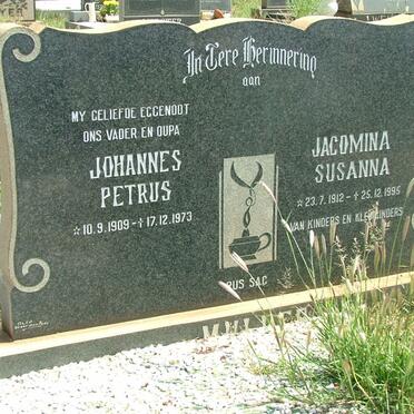 MULLER Johannes Petrus 1909-1973 &amp; Jacomina Susanna 1912-1995