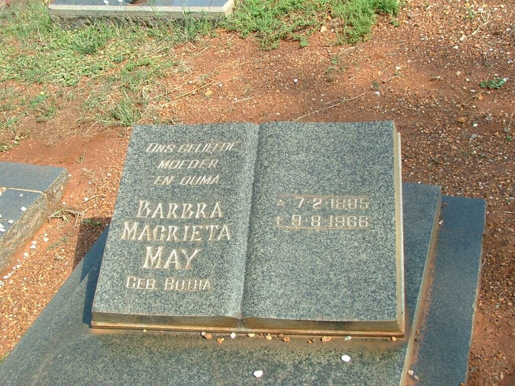 MAY Barbra Magrieta nee BOTHA 1885-1966