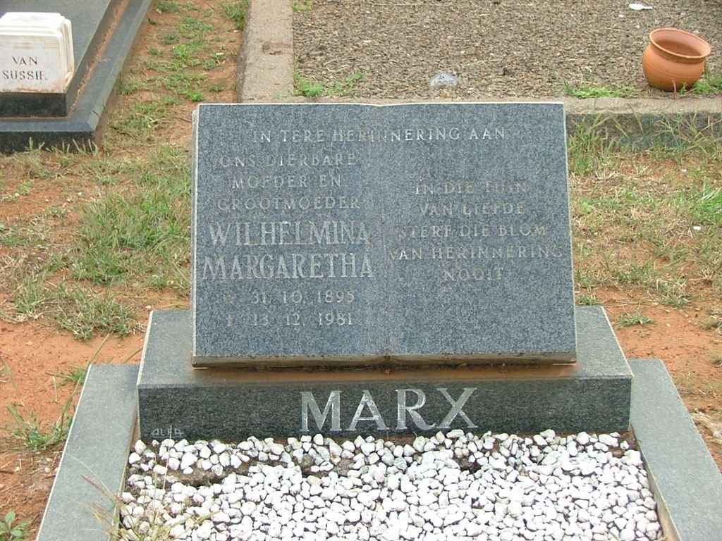 MARX Wilhelmina Margaretha 1895-1981