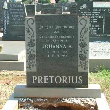 PRETORIUS Johanna A. 1953-1984