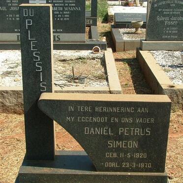 PLESSIS Daniel Petrus Simeon, du 1920-1970