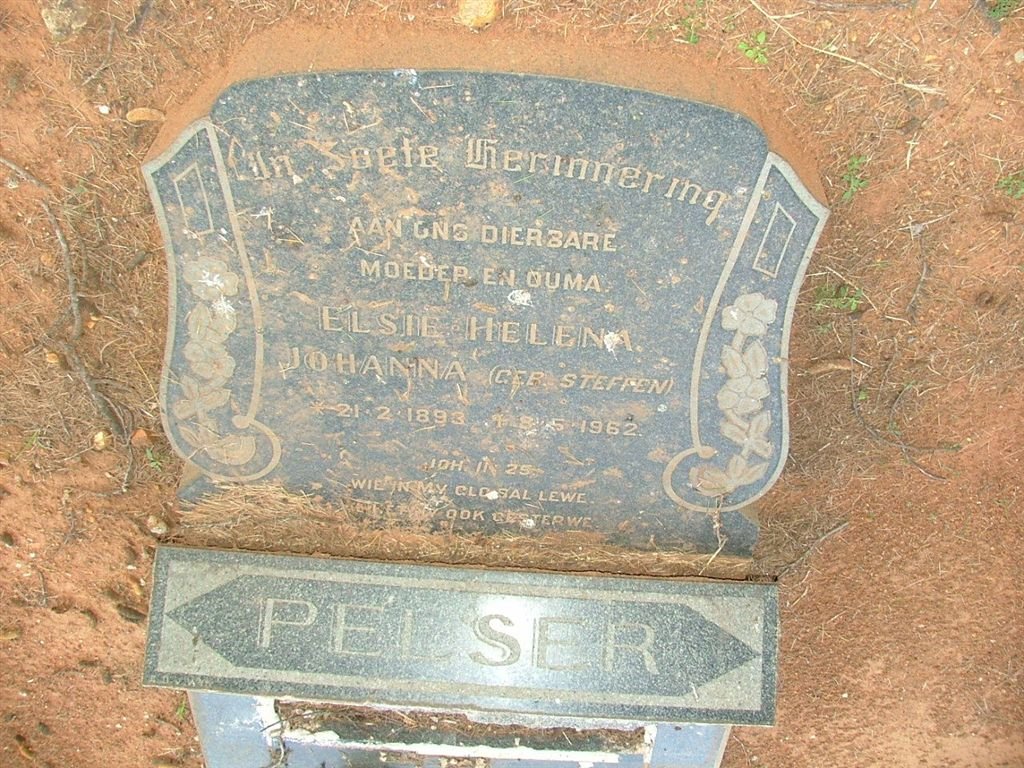 PELSER Elsie Helena Johanna nee STEFFEN 1893-1962