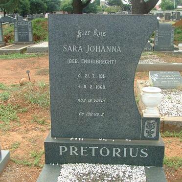 PRETORIUS Sara Johanna nee ENGELBRECHT 1911-1963
