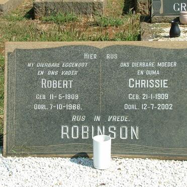ROBINSON Robert 1909-1966 &amp; Chrissie 1909-2002