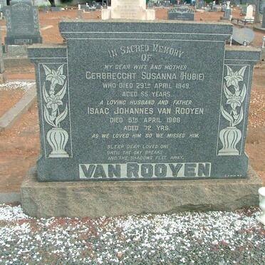 ROOYEN Isaac Johannes, van -1966 &amp; Gerbrecht Susana -1949