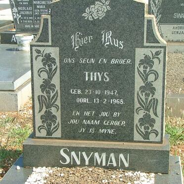 SNYMAN Thys 1947-1968