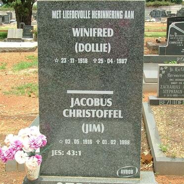 STRAUSS Jacobus Christoffel 1916-1998 &amp; Winifred 1918-1987