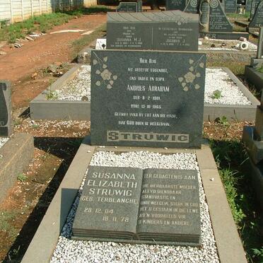 STRUWIG Andries Abraham 1901-1965 &amp; Susanna Elizabeth TERBLANCHE 1904-1978
