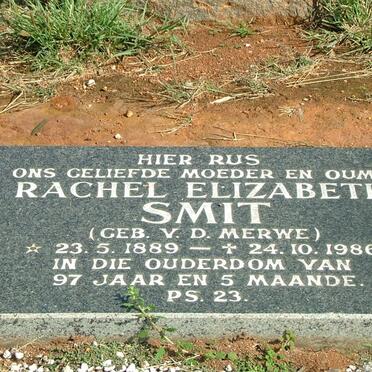 SMIT Rachel Elizabeth nee V.D. MERWE 1989-1986