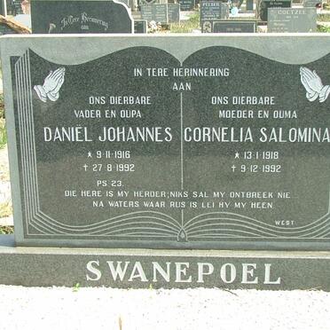 SWANEPOEL Daniel Johannes 1916-1992 &amp; Cornelia Salomina 1918-1992