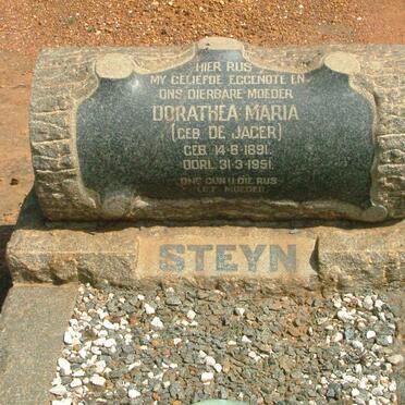 STEYN Dorathea Maria nee DE JAGER 1891-1951