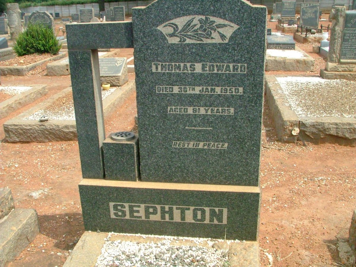 SEPHTON Thomas Edward -1950