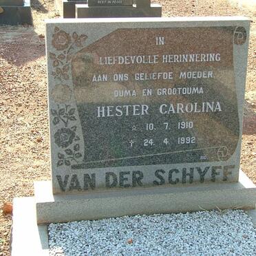 SCHYFF Hester Carolina, van der 1910-1992