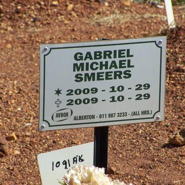 SMEERS Gabriel Michael 2009-2009