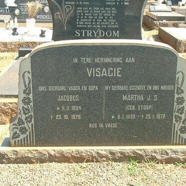 VISAGIE Jacobus 1894-1978 &amp; Martha J.S. STOOP 1899-1970