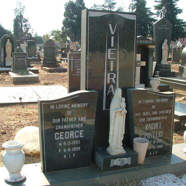 VIEIRA George 1921-1998 &amp; Rachel Phyllis 1924-1982