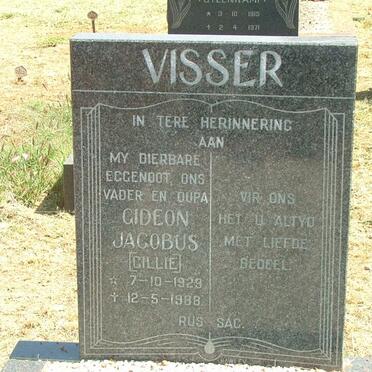 VISSER Gideon Jacobus 1929-1988