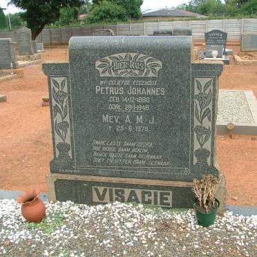 VISAGIE Petrus Johannes 1890-1946 &amp;  A.M.J. -1979