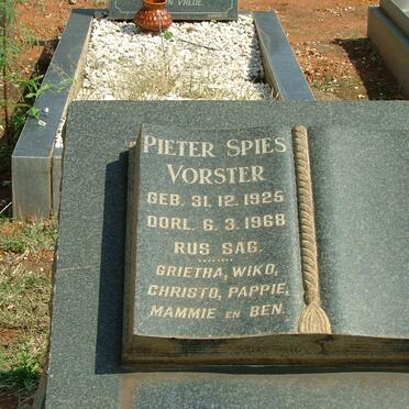 VORSTER Pieter Spies 1925-1968