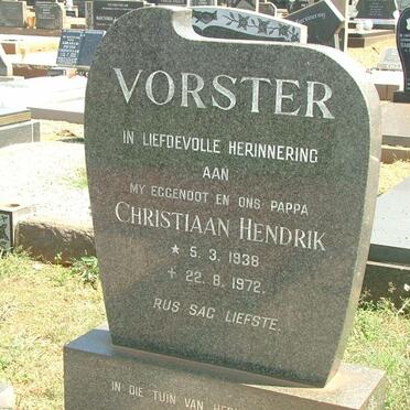 VORSTER Christiaan Hendrik 1938-1972