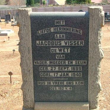 WET Jacobus Visser, de 1899-1940