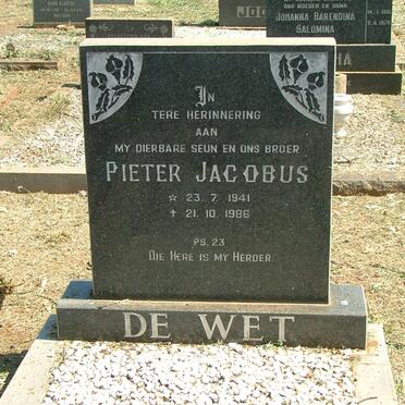 WET Pieter Jacobus, de 1941-1986