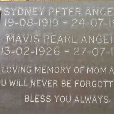 ANGELOS Sydney Peter 1919-1976 &amp; Mavis Pearl 1926-1976