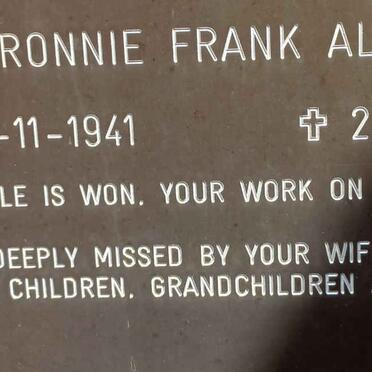 ALLEN Ronnie Frank 1941-2009