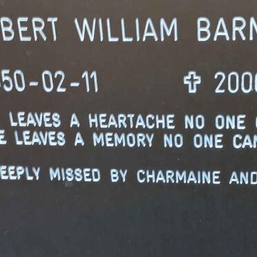 BARNETT Robert William 1950-2006