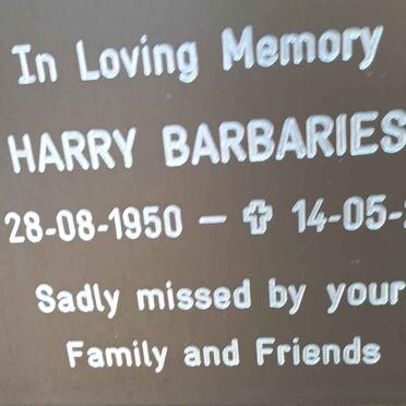 BARBARIES Harry 1950-2019