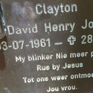 CLAYTON David Henry John 1961-2015