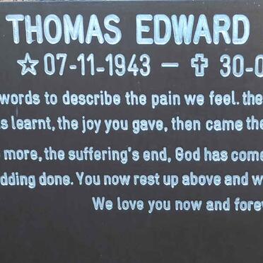 COOPER Thomas Edward 1943-2019