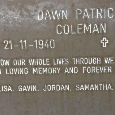 COLEMAN Dawn Patricia 1940-2009