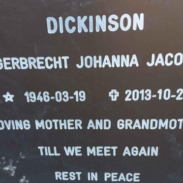 DICKINSON Gerbrecht Johanna Jacoba 1946-2013