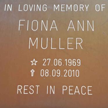 MULLER Fiona Ann 1969-2010