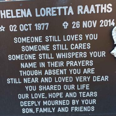 RAATHS Helena Loretta 1977-2014
