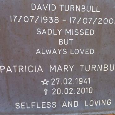 TURNBULL David 1938-2001 &amp; Patricia Mary 1941-2010