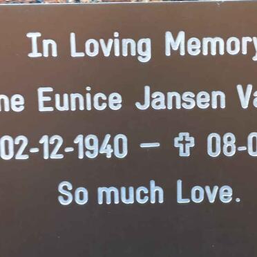 VUUREN Caroline Eunice, Jansen van 1940-2018