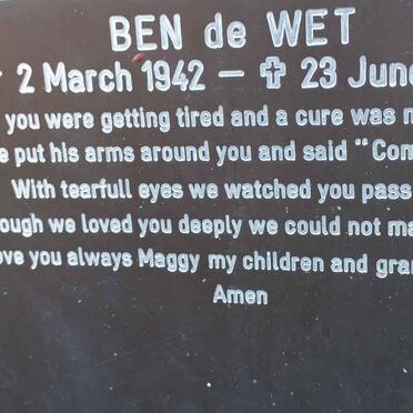 WET Ben, de 1942-2020