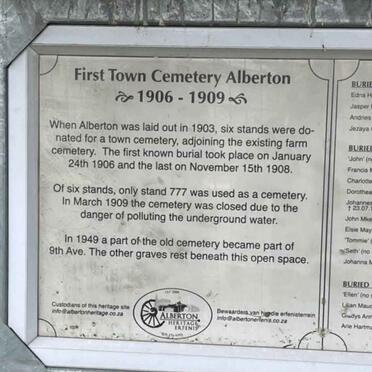 Alberton First Town Cemetery 1906-1909_1