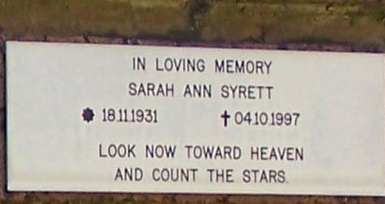 SYRETT Sarah Ann 1931-1997