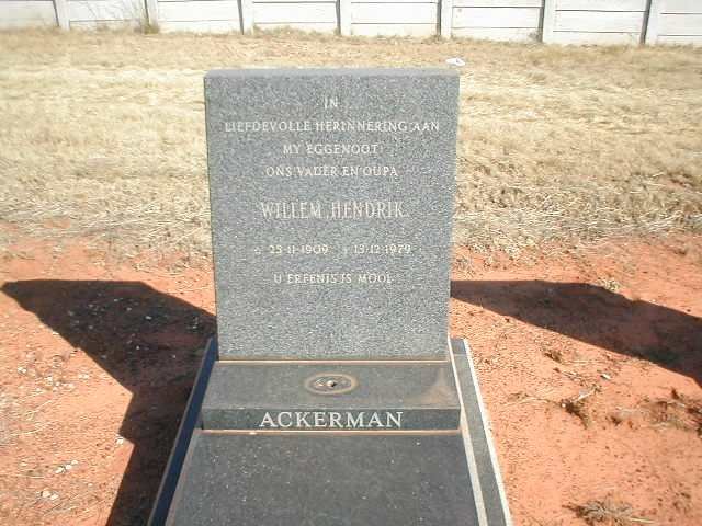ACKERMAN  Willem Hendrik 1909-1979