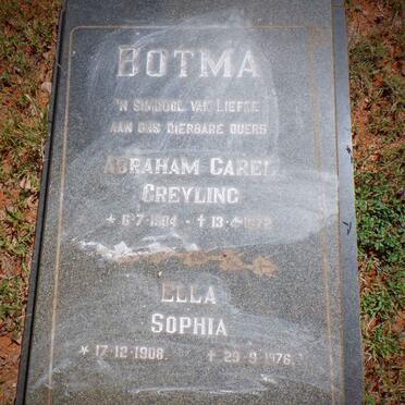 BOTMA Abraham Carel Greyling 1904-1972 &amp; Ella Sophia 1908-1976