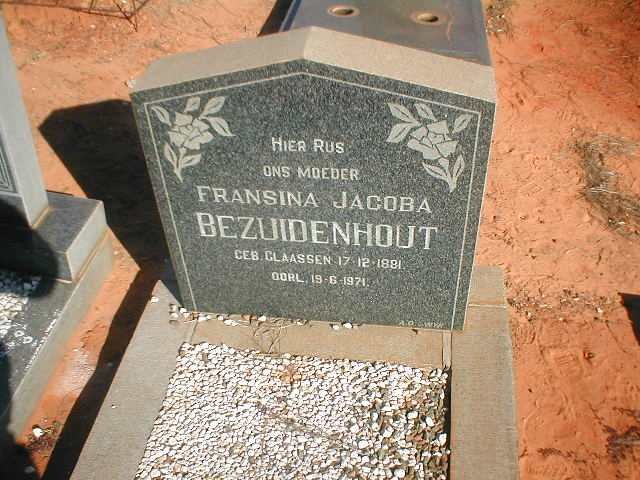 BEZUIDENHOUT Fransina Jacoba nee CLAASSEN 1881-1971